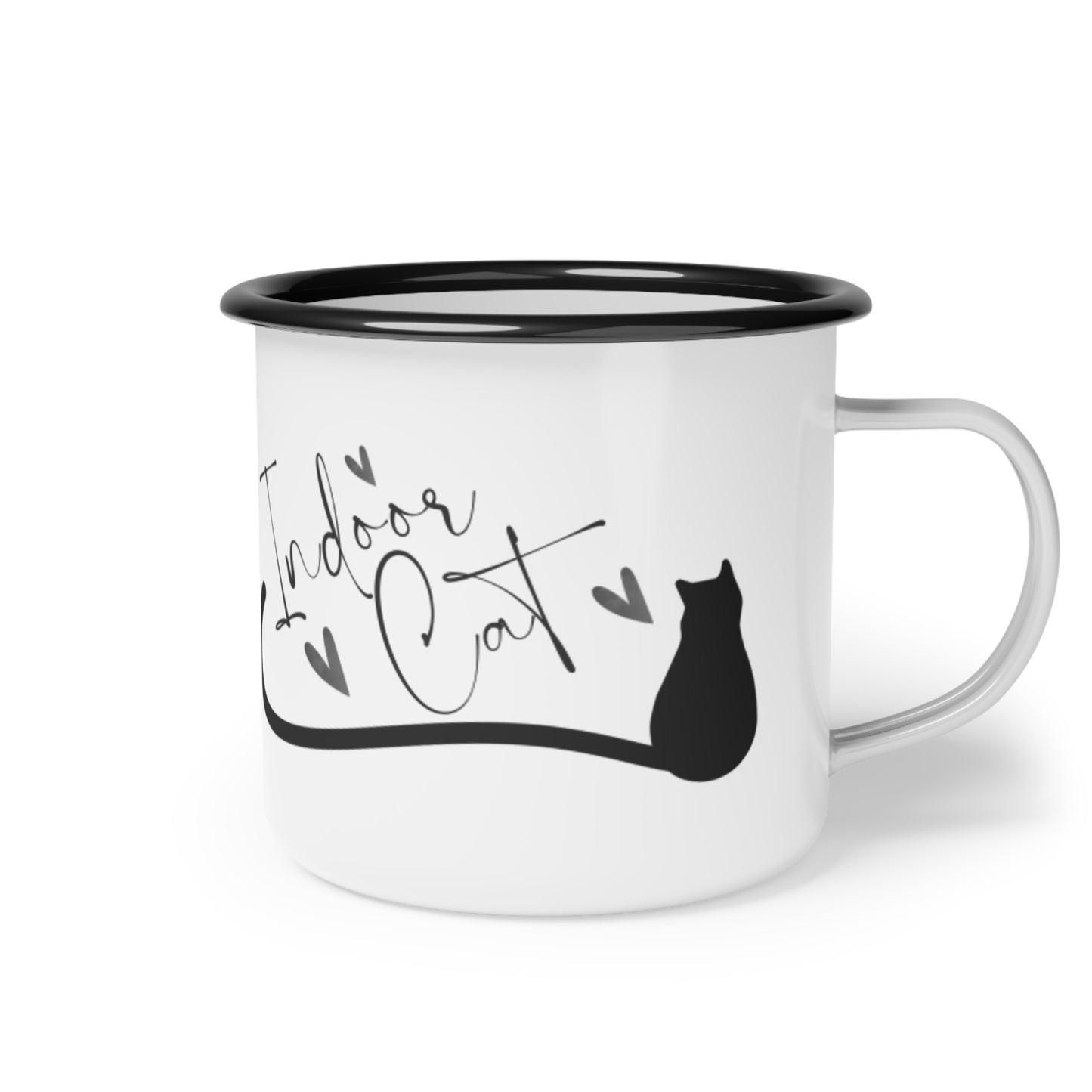 Indoor Cat Enamel Camping Mug – For the Great Indoors Enthusiast